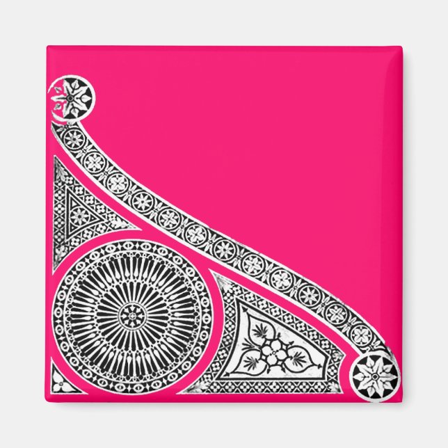 RENAISSANCE ARCHITEKTUR STEINDEKORATION Rosa Magnet (Vorne)