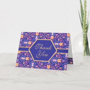Renaissance Arts and Crafts Floral Thank You Note Dankeskarte