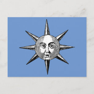 Renaissance Astronomie - Sonnengesicht Postkarte