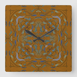 renaissance autumn tile quadratische wanduhr