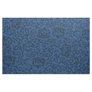 Renaissance Blue Floral Damask Stoff