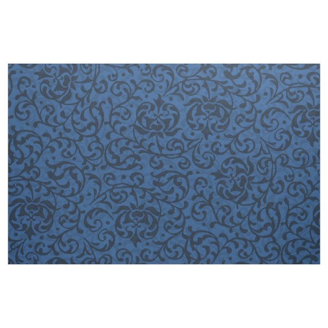Renaissance Blue Floral Damask Stoff (Fat Quarter (45,7 x 55,9 cm))