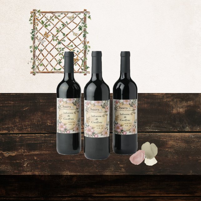 Renaissance-Blumenrahmen Hochzeitweilige Weinetike Weinetikett (Von Creator hochgeladen)