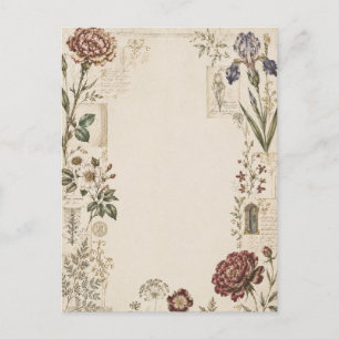 Renaissance-Botanik-Hochzeitseinladung Feiertagspostkarte