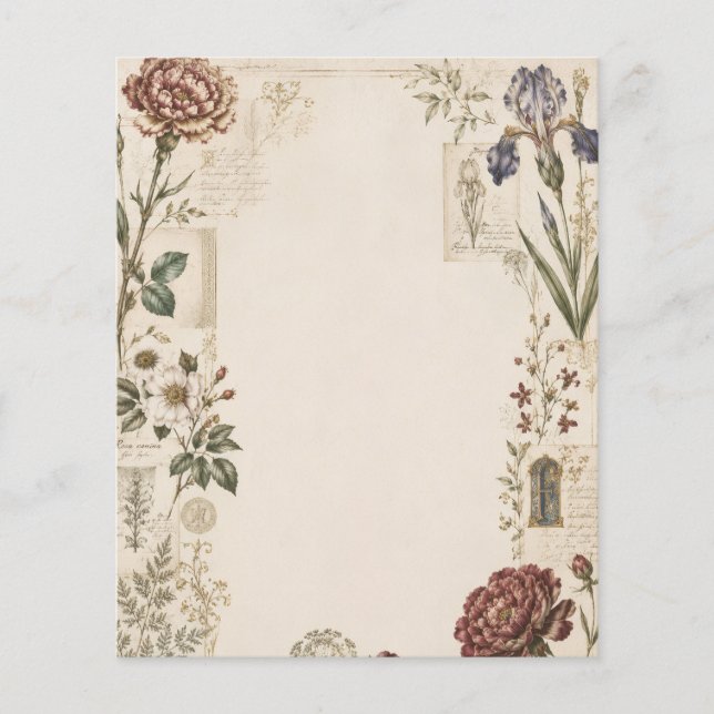 Renaissance-Botanik-Hochzeitseinladung Flyer (Vorne)