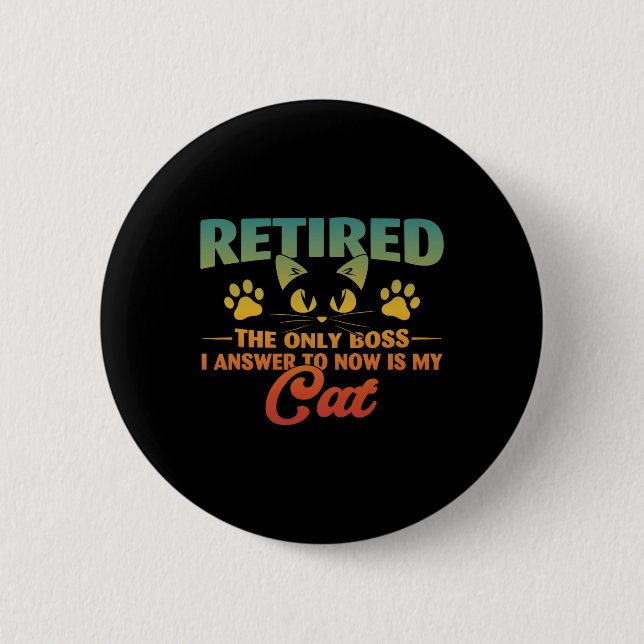 Renaissance Cat Funny Retirement 2024 Decoration M Button (Vorderseite)