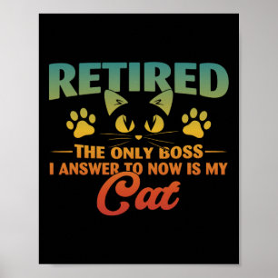 Renaissance Cat Funny Retirement 2024 Decoration M Poster