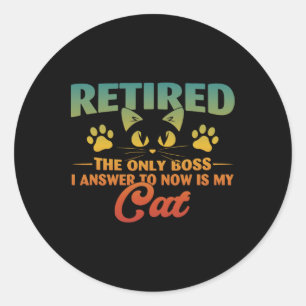 Renaissance Cat Funny Retirement 2024 Decoration M Runder Aufkleber