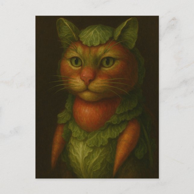 Renaissance Cat Portrait Postkarte (Vorderseite)