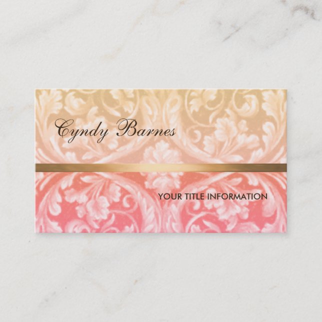 Renaissance Damask Business Card Visitenkarte (Vorderseite)