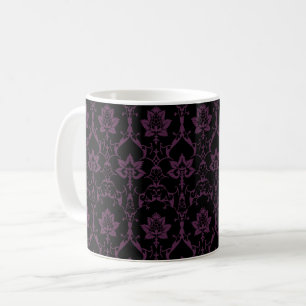 Renaissance Damaskus in Schwarz und Eggplant Kaffeetasse