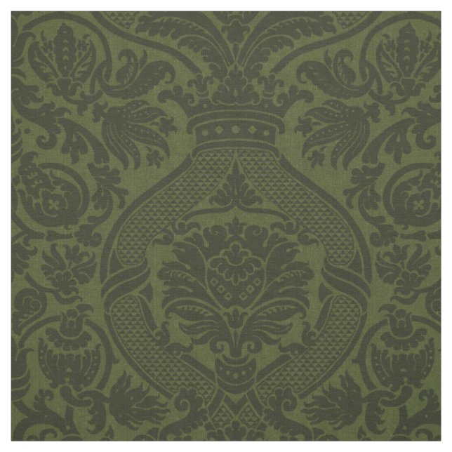 Renaissance Damast - Dunkelgrün Stoff (Muster)