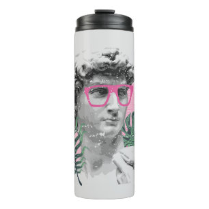renaissance david skulptur stilvolles t-shirt und thermosbecher