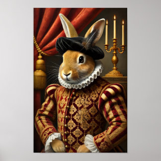 Renaissance Duke Bunny Poster
