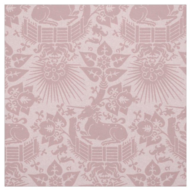 Renaissance-Einhorngarten, Carnation Pink Stoff (Muster)
