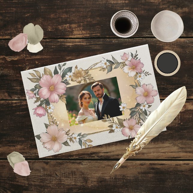Renaissance Floral Frame Wedding Gästebuch (Von Creator hochgeladen)