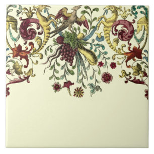 Renaissance Frucht & Floral Frieze Muster Repro Fliese