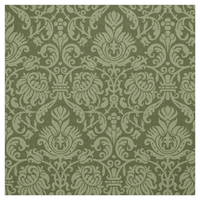 Renaissance-Genueser Damast, Olivengrün Stoff (Muster)
