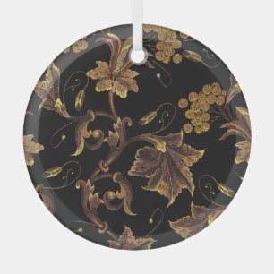 Renaissance-Gold-Blumenstickerei-Muster Ornament Aus Glas