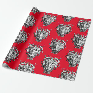 Renaissance Grotesque Gargoyle Face Lobster Man Geschenkpapier