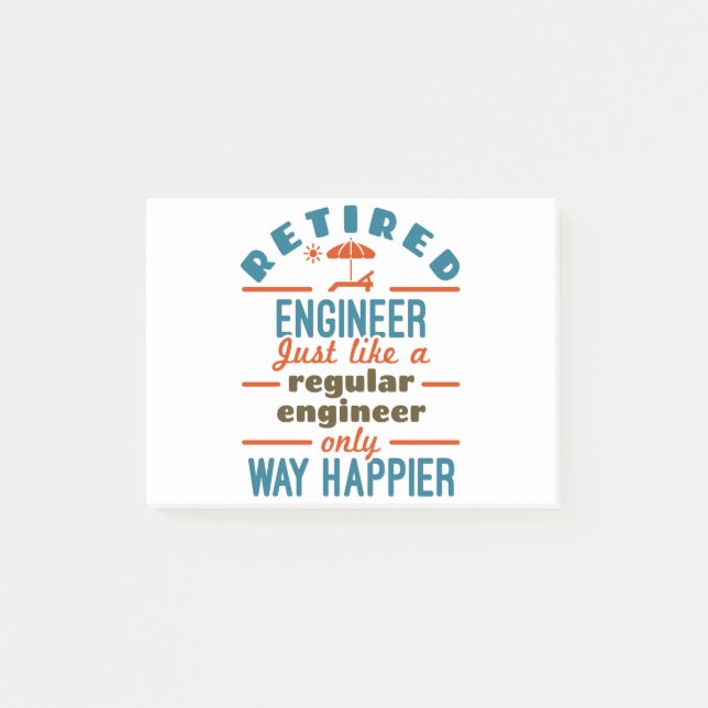 Renaissance Ingenieur Happier Engineering Retireme Post-it Klebezettel (Vorderseite)