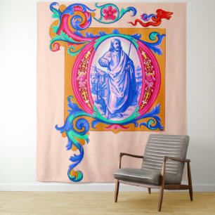 Renaissance Jesus print Wandteppich