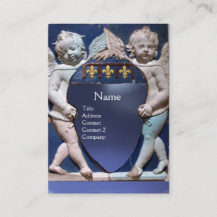 RENAISSANCE KLEINE ANGELS MONOGRAM Blaues Topaz Visitenkarte