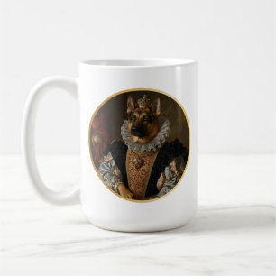 Renaissance-Königinnenporträt Deutscher Schäferhun Kaffeetasse