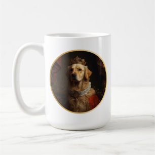 Renaissance-Königinnenporträt Golden Retriever Kaffeetasse