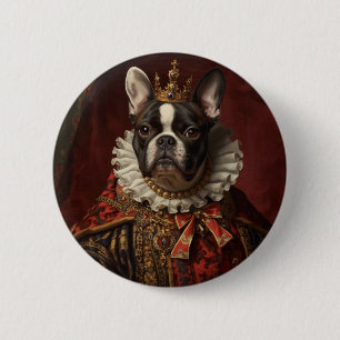 Renaissance-Königinnenporträt-inspirierte schwarze Button