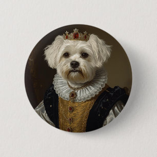 Renaissance-Königinnenporträt-inspirierte schwarze Button