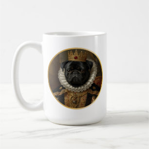 Renaissance-Königinnenporträt-inspirierte schwarze Kaffeetasse