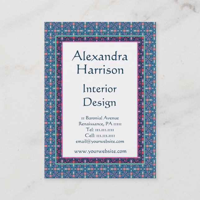 Renaissance-Künste und Handwerks-grünes Visitenkarte (Vorderseite)