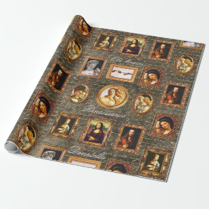 Renaissance-Kunstgalerie im antiken Schriftstil ge Geschenkpapier