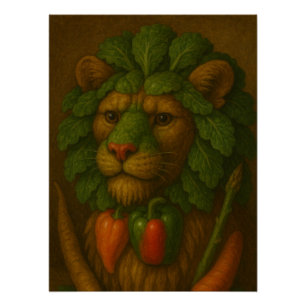 Renaissance Lion Portrait Poster