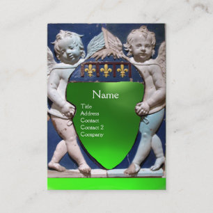 RENAISSANCE LITTLE ANGELS MONOGRAM Green Emerald Visitenkarte