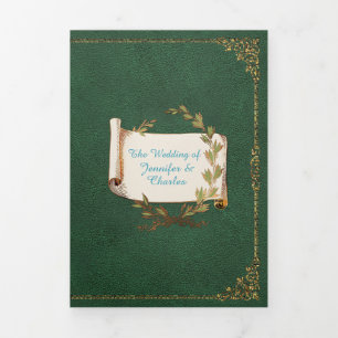 Renaissance Mairytale Wedding Foto Dreifach Gefaltete Einladung