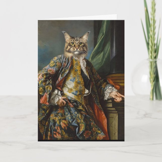 RENAISSANCE MAN CAT BIRTHDAY GREETING CARD KARTE (Vorderseite)