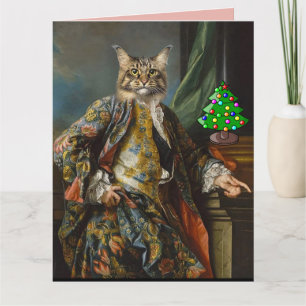RENAISSANCE MAN CAT CHRISTMAS BIG CARDS KARTE