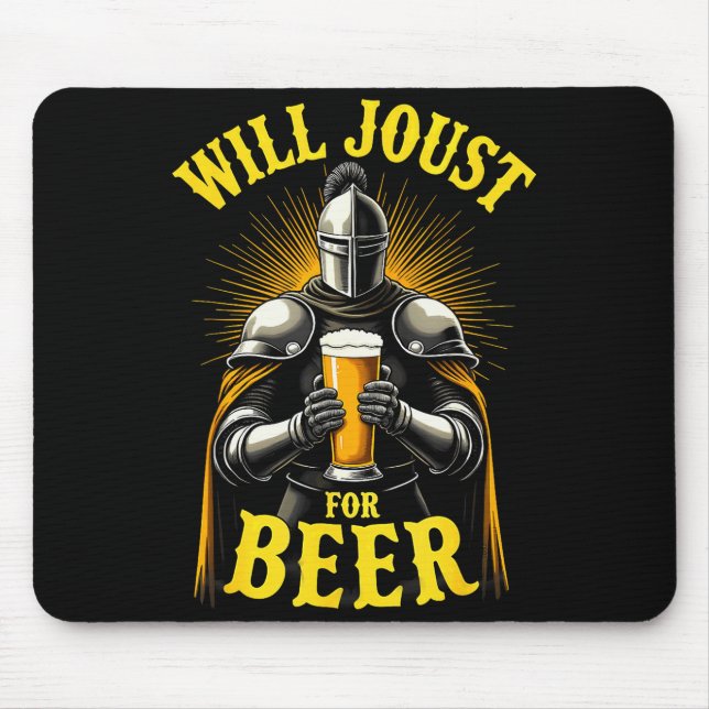 Renaissance-Mittelalter-Ritter wird für Bier turni Mousepad (Vorne)