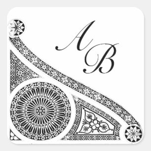 RENAISSANCE MONOGRAM QUADRATISCHER AUFKLEBER