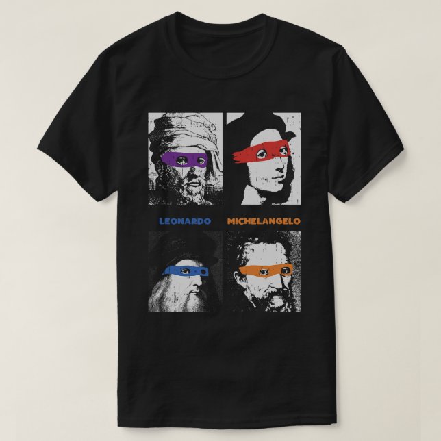 Renaissance Ninja Artists Funny Sprichwort Pop Art T-Shirt (Design vorne)
