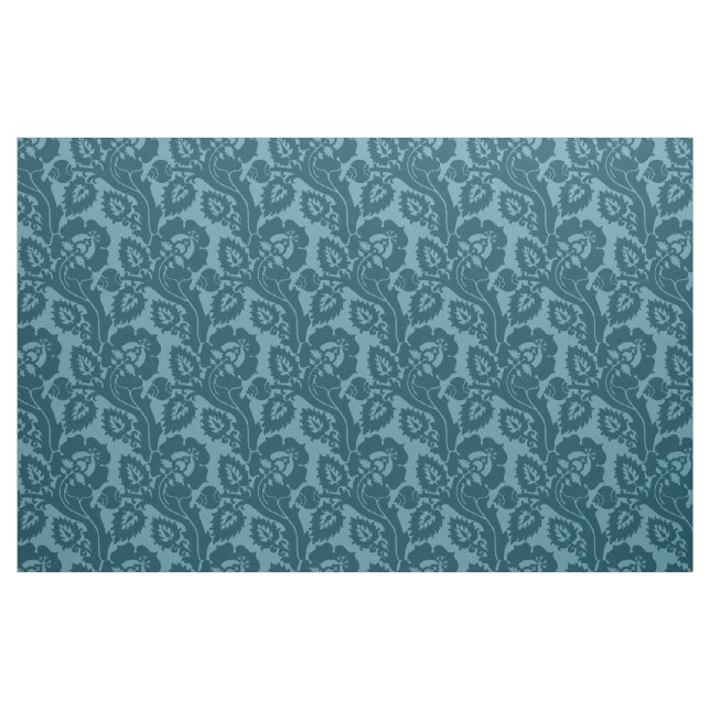 Renaissance Oblique Floral, Peacock Blue Stoff (Yard (91,4 cm))