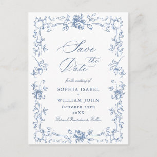 Renaissance-Ornament Hochzeit 'Save the Date' Postkarte