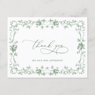 Renaissance-Ornamentale Blumen-Hochzeit in Salbeig Postkarte