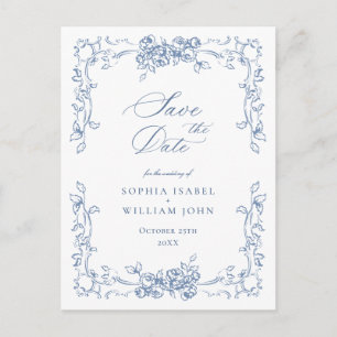 Renaissance-Ornamentale-Floral-Hochzeit - Termin m Postkarte