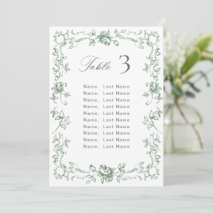 Renaissance-Ornate Hochzeitssitzplan Karte