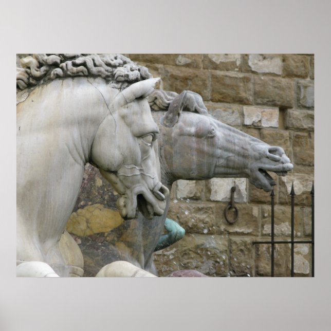Renaissance Pferdestatue Poster (Vorne)