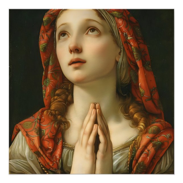 Renaissance Praying Girl Fotodruck (Vorne)