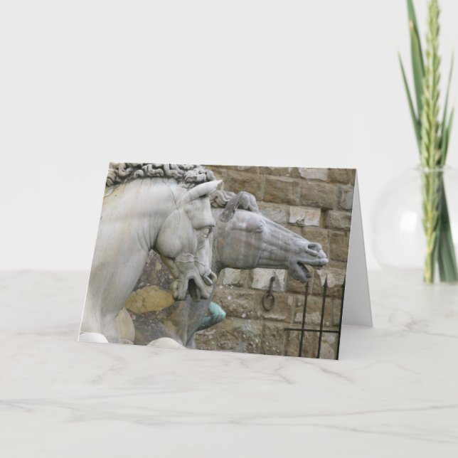 Renaissance Reittiere Statue Blank Note Card Karte (Vorderseite)